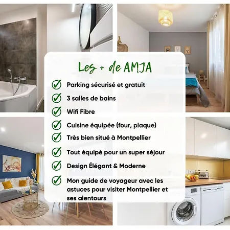 Amja Proche Clinique Saint-roch 3 3 Salles De Bain Parking Gratuit Ideal Famille Groupe Coworking 10 Min Centre 10 Min 5 Min Sortie Autoroute Appartamento Montpellier